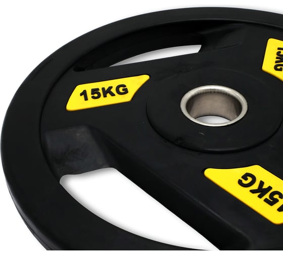 Диск обрезиненный c хватом UNIXFIT PRO 15 кг, 51 мм DG15RUBPYL