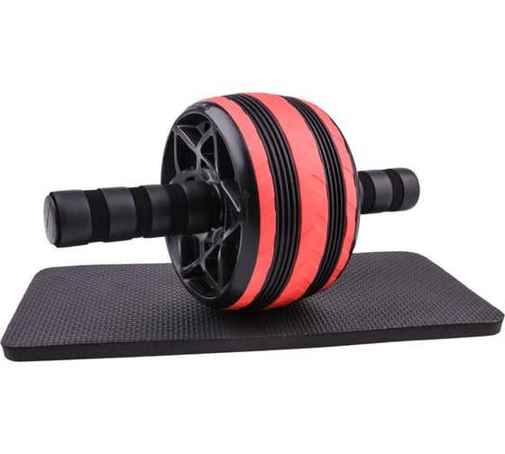 Ролик для пресса с ковриком под колени UNIXFIT D9,5 см, красный, черный PSRLBLRD