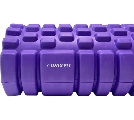 Ролик массажный для йоги и фитнеса UNIXFIT 45 см, фиолетовый FRU45CMVT