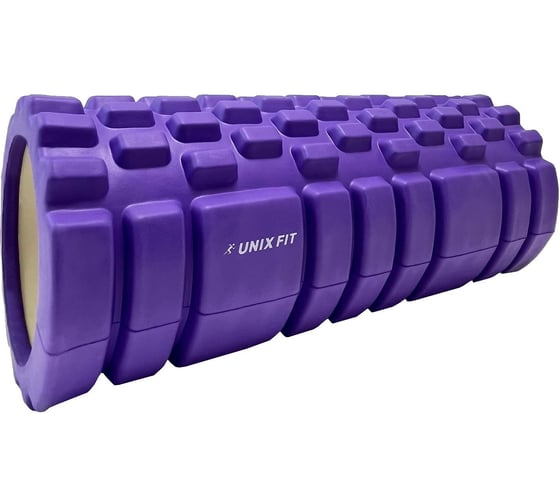 Ролик массажный для йоги и фитнеса UNIXFIT 33 см, фиолетовый FRU33CMVT