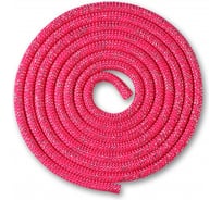 Скакалка для художественной гимнастики INDIGO Утяжеленная, 150 г, люрекс, 2.5 м SM-122 фуксия люрекс