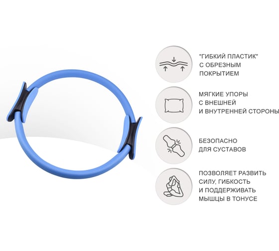 Кольцо изотоническое для пилатеса UNIXFIT 38 см, голубой PWU38BE