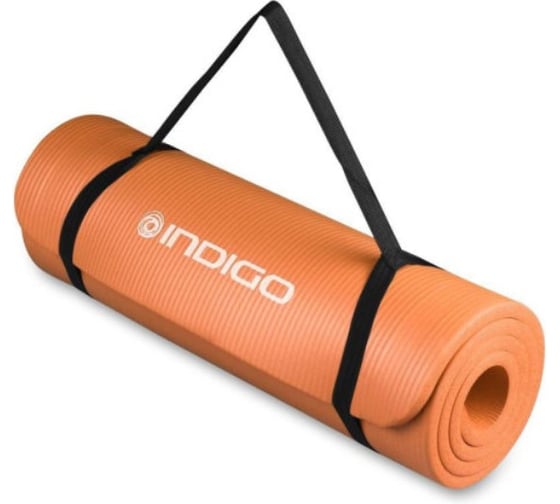 Коврик для йоги и фитнеса INDIGO NBR 173х61х1 см IN104 оранжевый