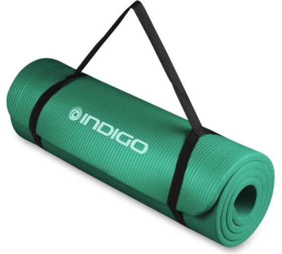 Коврик для йоги и фитнеса INDIGO NBR 173х61х1.2 см IN229 темно-зеленый
