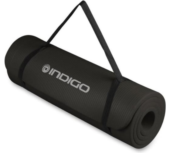 Коврик для йоги и фитнеса INDIGO NBR 173х61х1.2 см IN229 черный