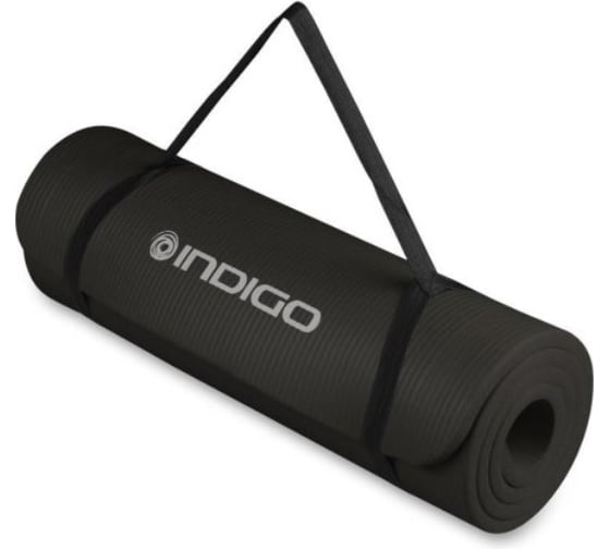 Коврик для йоги и фитнеса INDIGO NBR 173х61х1 см см IN104 черный