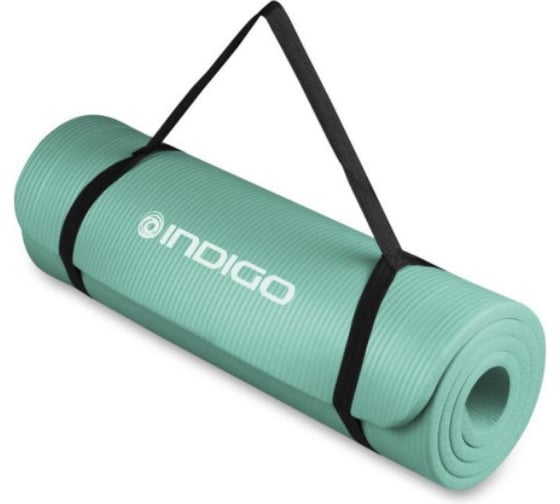 Коврик для йоги и фитнеса INDIGO NBR 173х61х1.5 см IN194 салатовый