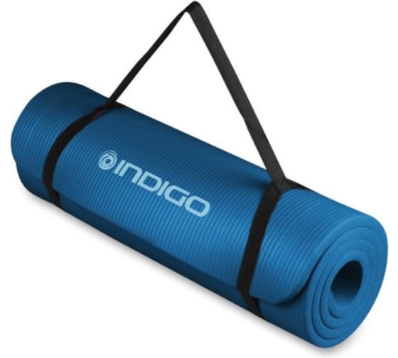Коврик для йоги и фитнеса INDIGO NBR 173х61х1.2 см IN229 синий