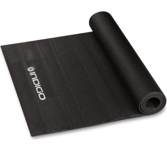 Коврик для йоги и фитнеса INDIGO PVC 173х61х0.3 см YG03 черный