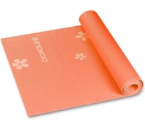 Коврик для йоги и фитнеса INDIGO PVC с рисунком Цветы 173х61х0.3 см YG03P Оранжевый