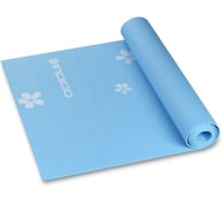 Коврик для йоги и фитнеса INDIGO PVC с рисунком Цветы 173х61х0.3 см YG03P Голубой