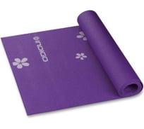 Коврик для йоги и фитнеса INDIGO PVC с рисунком Цветы 173х61х0.3 см YG03P Фиолетовый