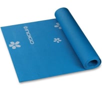 Коврик для йоги и фитнеса INDIGO PVC с рисунком Цветы 173х61х0.3 см YG03P Синий