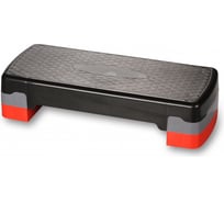 Степ-платформа для аэробики INDIGO, 2 уровня, 67х27х10-15 см, черно-красный HKST105