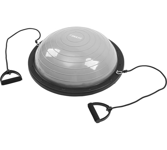 Полусфера балансировочная UNIXFIT Bosu с эспандерами, 58 см BSSP58