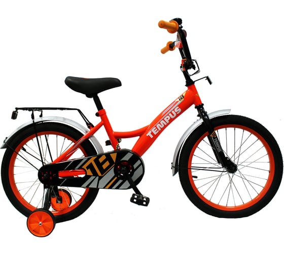 Велосипед Tempus Kid 18" цв.ярко-оранжевый/белый 1