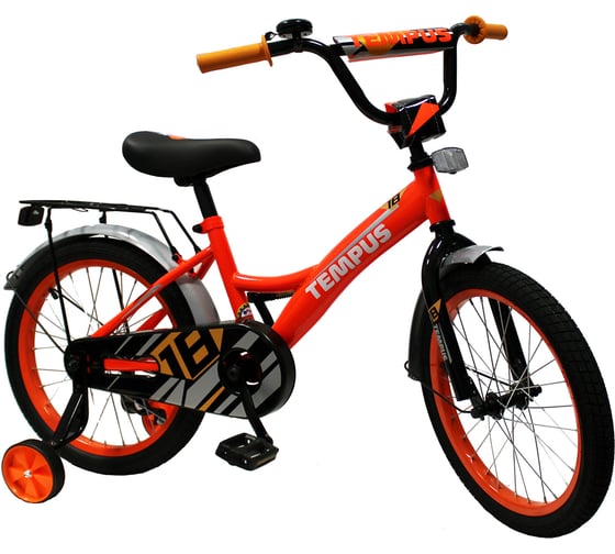 Велосипед Tempus Kid 18" цв.ярко-оранжевый/белый