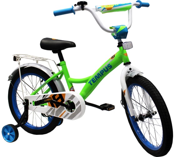 Велосипед Tempus Kid 18" цв.ярко-зеленый/синий