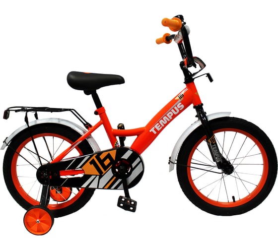 Велосипед Tempus Kid 16" цв.ярко-оранжевый/белый 1