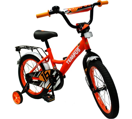 Велосипед Tempus Kid 16" цв.ярко-оранжевый/белый