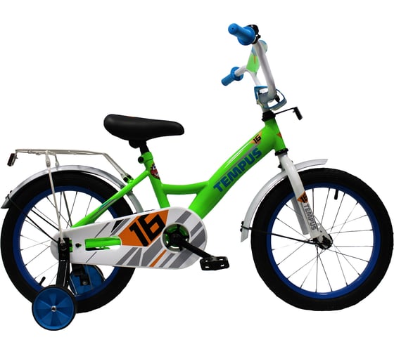 Велосипед Tempus Kid 16" цв.ярко-зеленый/синий 1