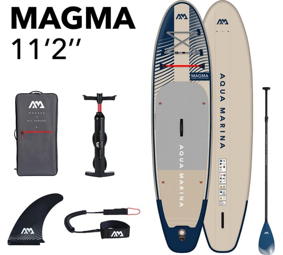 SUP-доска Aqua Marina "Magma" 340x84x15см, насос, весло, лиш, киль, ремнабор, сумка, до 150кг BT-23MAP