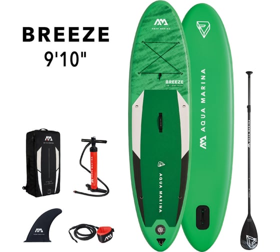 SUP-доска Aqua Marina "Breeze" 300x76x12см, насос, весло, лиш, киль, ремнабор, сумка, до 100кг BT-23BRP