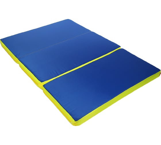 Мат ONLITOP 100x150x8 см, 2 сложения, oxford, цвет синий/жёлтый 3877666 1
