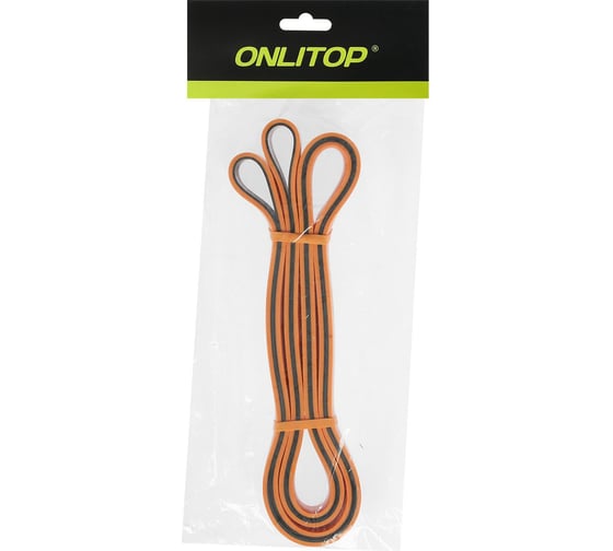 Многофункциональный ленточный эспандер ONLITOP 11-36 кг, 208х2,9х0,45 см, цвет оранжево-черный 4597298
