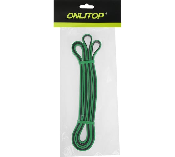 Многофункциональный ленточный эспандер ONLITOP 5-22 кг, 208х2,2х0,45 см, цвет зелено-черный 4597297