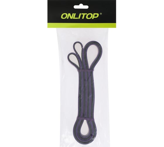 Многофункциональный ленточный эспандер ONLITOP 17-54 кг, 208х4,4х0,45 см, цвет фиолетово-черный 4597300