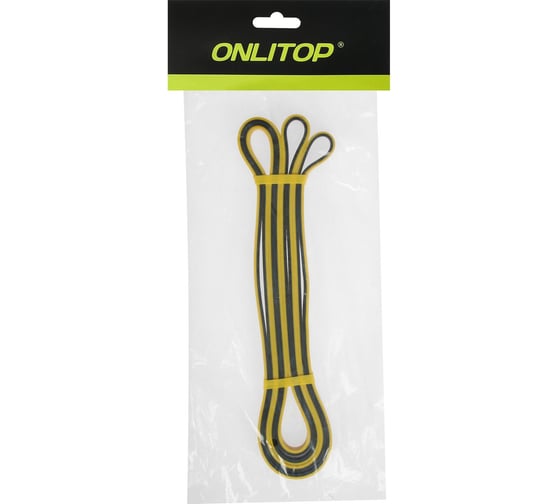 Многофункциональный ленточный эспандер ONLITOP 2-15 кг, 208х1,3х0,45 см, цвет желто-черный 4597296