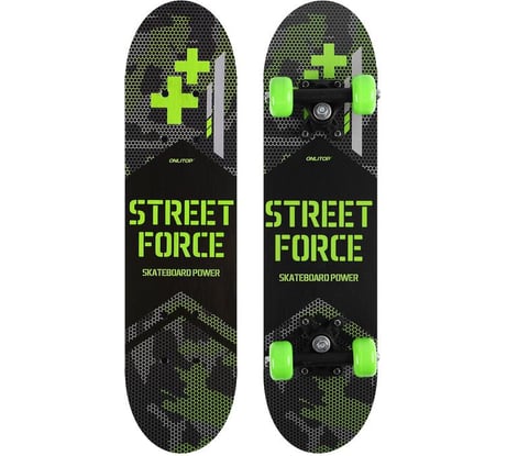 Подростковый скейтборд ONLITOP STREET FORCE 62 х 16 см, колеса PVC 50 мм, пластиковая подвеска 4013661