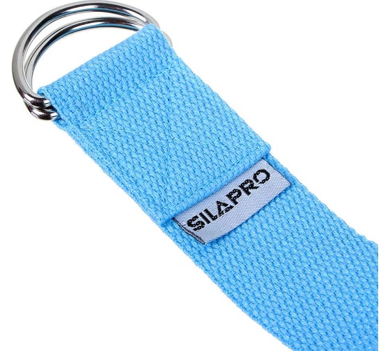 Ремень для йоги SILAPRO растяжки и пилатеса с кольцами, 180x3.8 см, хлопок, 5 цветов 093-011