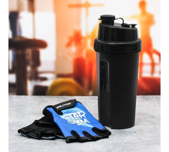 Набор ONLITOP Star gym перчатки 11х15х1 см, шейкер 600 мл 3695122 1
