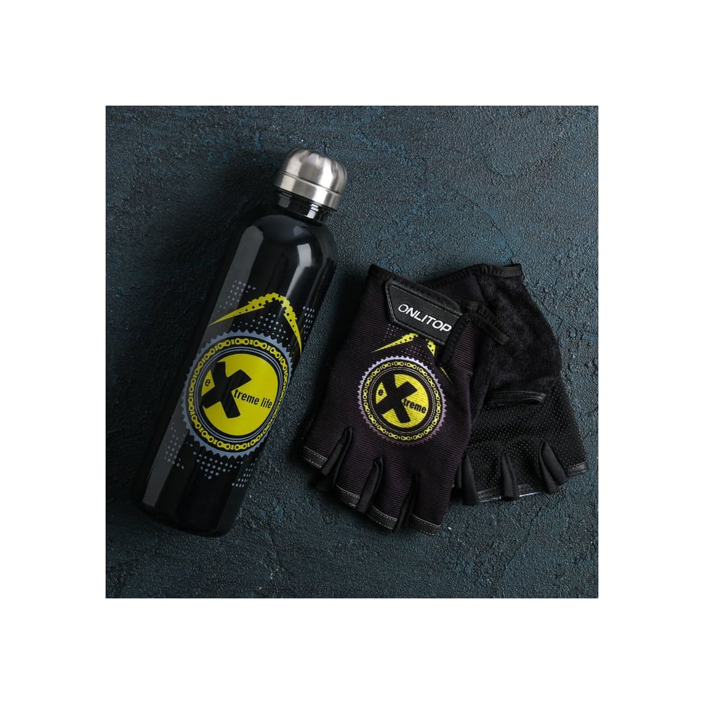 Набор ONLITOP Extreme, перчатки 9х15х1 см, бутылка для воды 600 мл ...