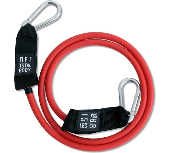 Эспандер из натурального латекса Original FitTools с карабинами сопротивления, 15 lbs FT-ULTX-15