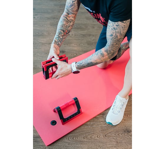 Складные упоры для отжиманий Original FitTools черно-красные FT-PUB-RD
