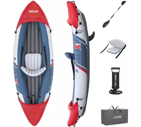 Надувной каяк BestWay Rapid X1 Kayak Set 290x91см, сиденье, весло 62174, насос 62003, до 120 кг 65176 BW 1