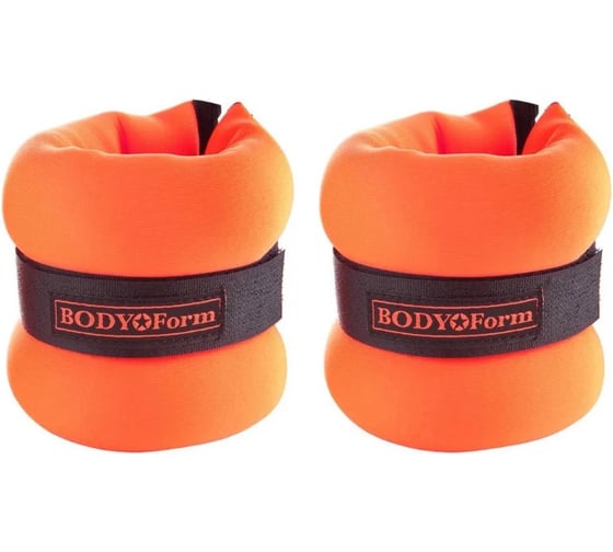 Неопреновый утяжелитель BODYFORM оранжевый, 2 шт х 400 гр BF-WUN02/Orange/2-400
