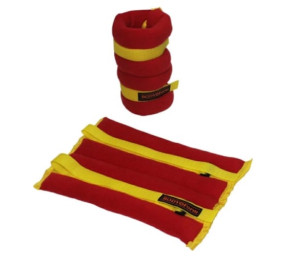 Флисовый утяжелитель BODYFORM красный, 2 шт х 500 гр BF-WUN04/red/2-500