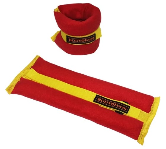 Флисовый утяжелитель BODYFORM красный, 2 шт х 1000 гр BF-WUN04/red/2-1000