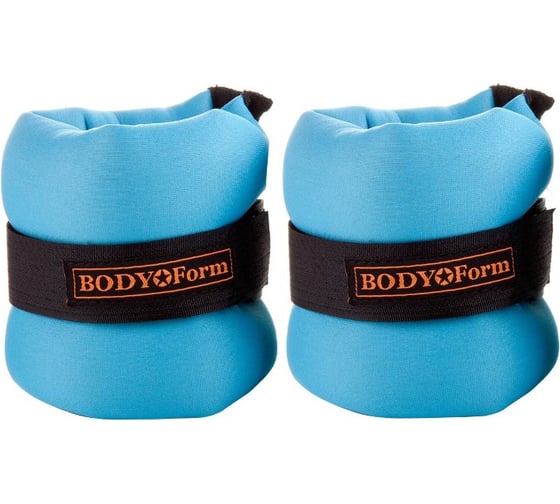 Неопреновый утяжелитель BODYFORM голубой, 2 шт х 200 гр BF-WUN02/LtBlue/2-200
