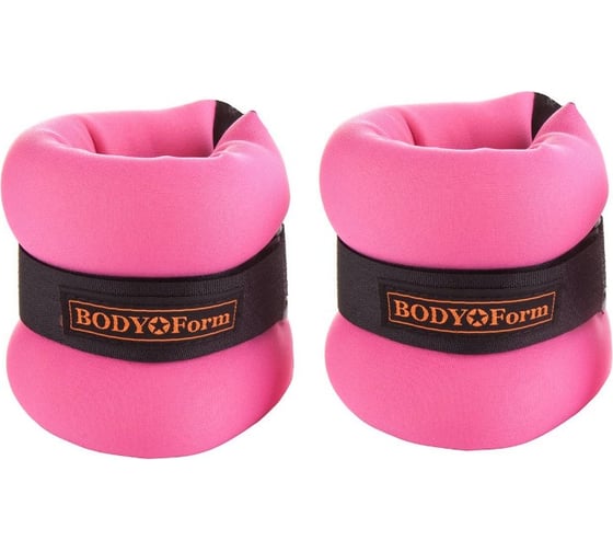 Неопреновый утяжелитель BODYFORM розовый, 2 шт х 300 гр BF-WUN02/pink/2-300