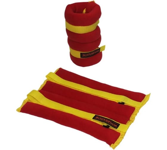 Флисовый утяжелитель BODYFORM красный, 2 шт х 300 гр BF-WUN04/red/2-300