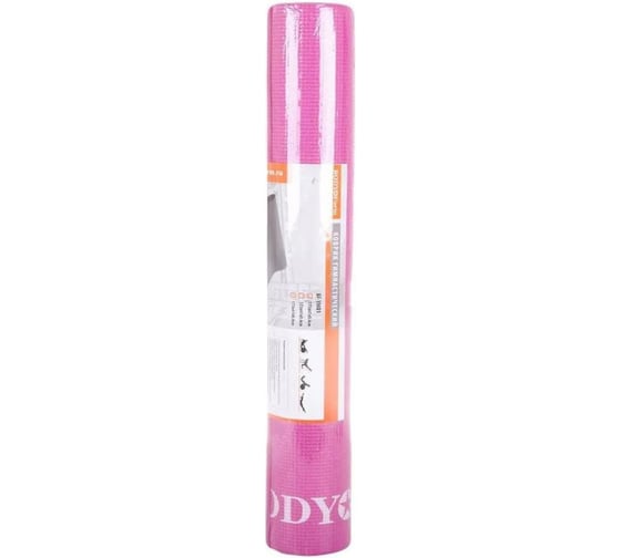Гимнастический коврик BODYFORM 173х61х0.3 см, розовый BF-YM01/173-61-0,3/pink