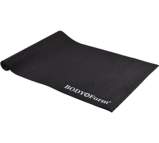 Гимнастический коврик BODYFORM 173х61х0.4 см, черный BF-YM01/173-61-0,4/black