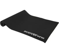 Гимнастический коврик BODYFORM 173х61х0,3 см, черный BF-YM01/173-61-0,3/black