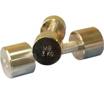 Неразборная гантель Barbell Фитнесс 3 кг, хром 240