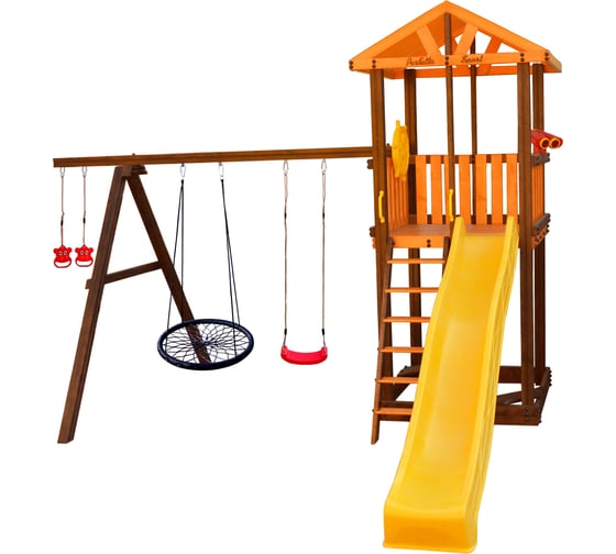 Игровой комплекс (ИК) Perfetto Sport «Pitigliano-3» + качели Паутина СГ000004974